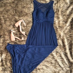 David’s Bridal Bridesmaid Navy blue maxi dress